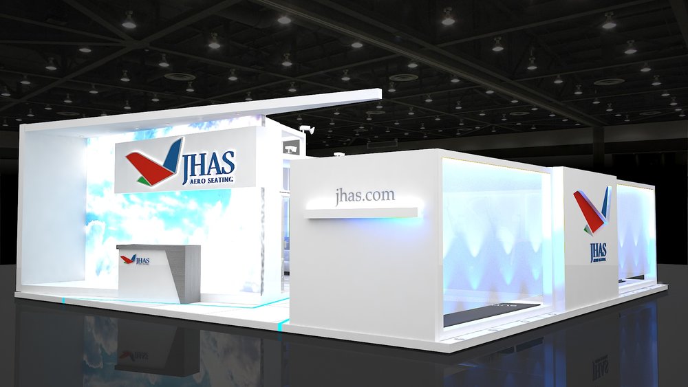 Design of an exhibition stand for JHAS Aero Seating (Hamburg, Germany)