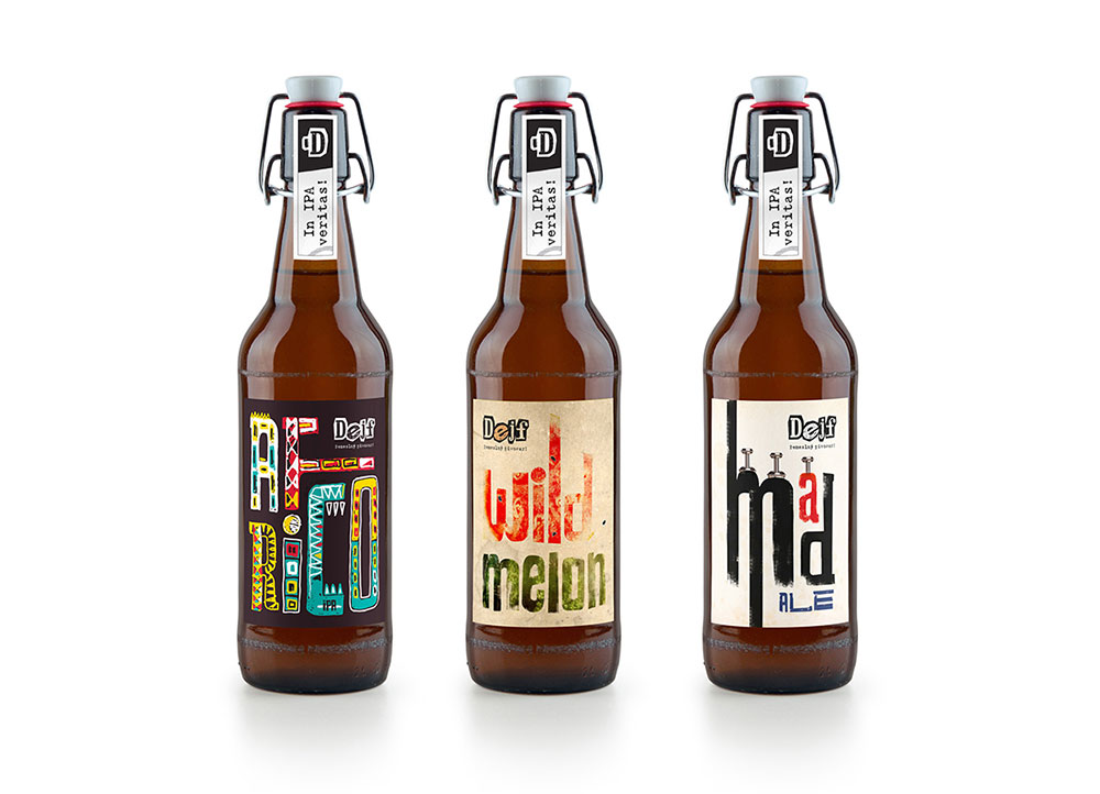 Beer bottle sticker designs for Dejf brewery