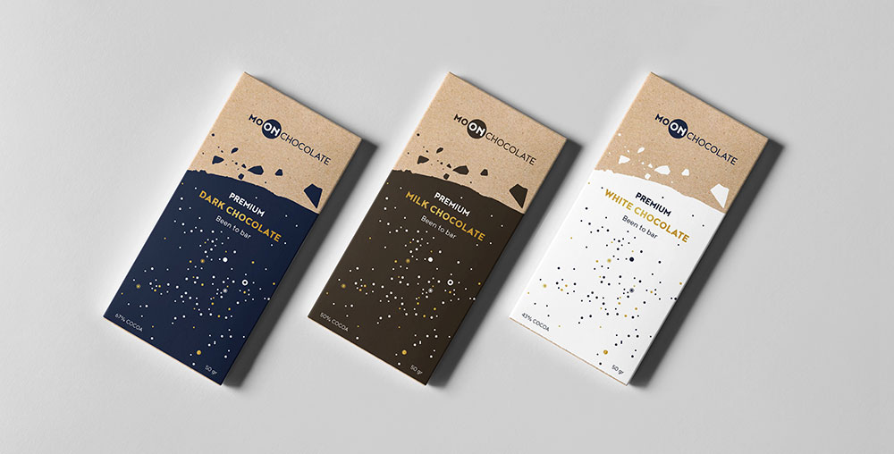 Moon Chocolate bars packaging designs