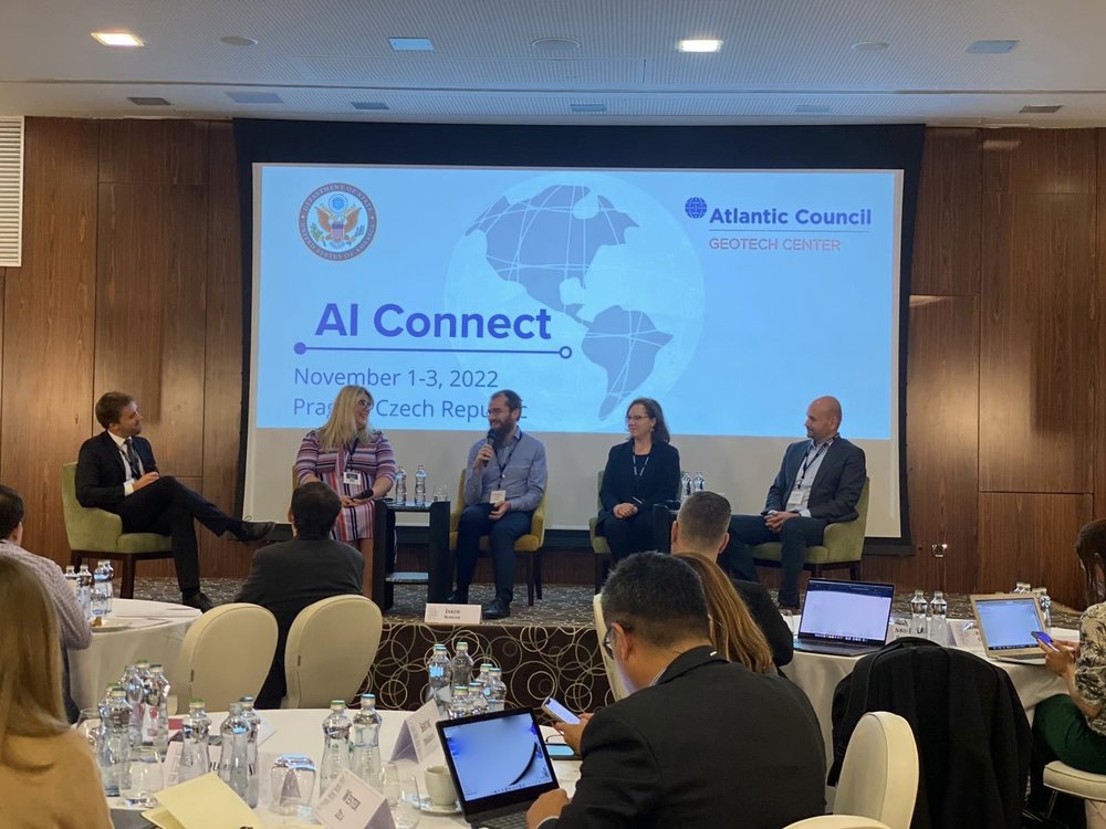 Jan Romportl at the Atlantic Council’s panel discussion AI Connect