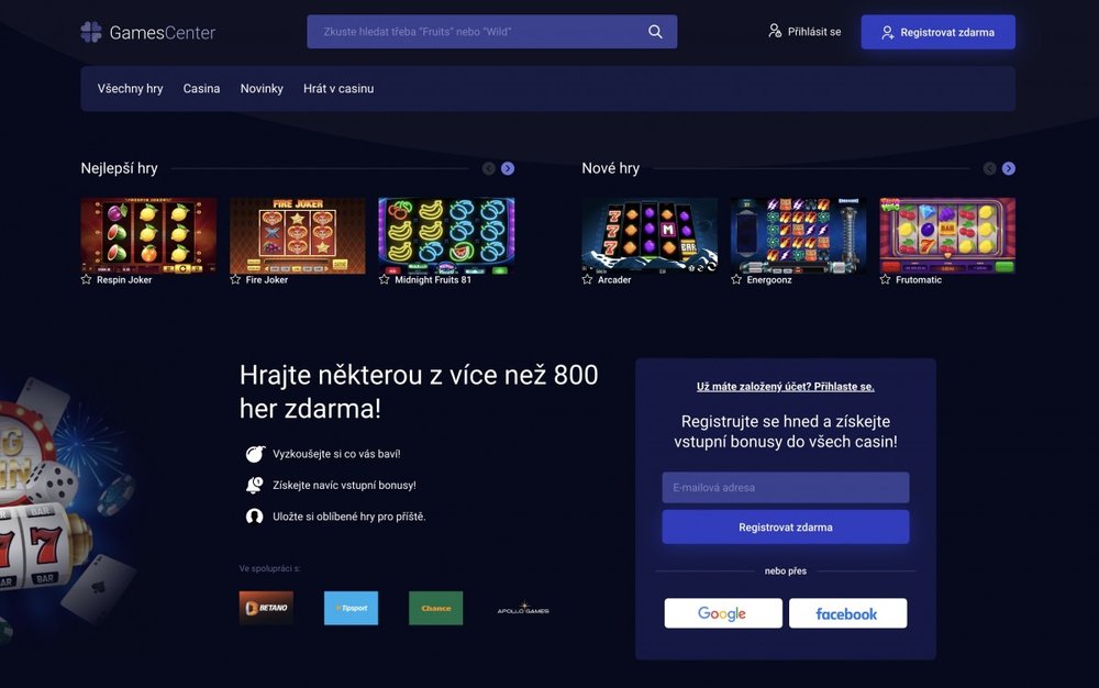 Graphics, logo and frontend for GamesCenter.cz