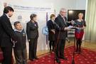 Interpreting a press conference in the Senate of the Parliament of the Czech Republic