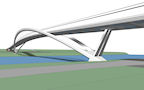 3D model of the new pedestrian bridge over Elbe River in Nymburk