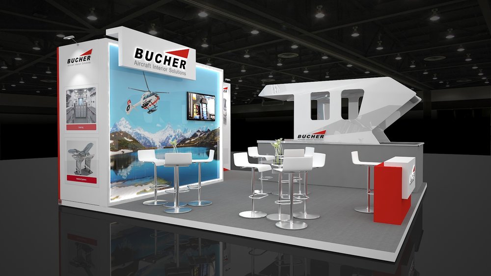 Design of an exhibition stand for Bucher Aircraft Interior Solutions