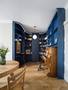 Custom-Made Arched Wooden Bookcase with Hand-Applied Finish