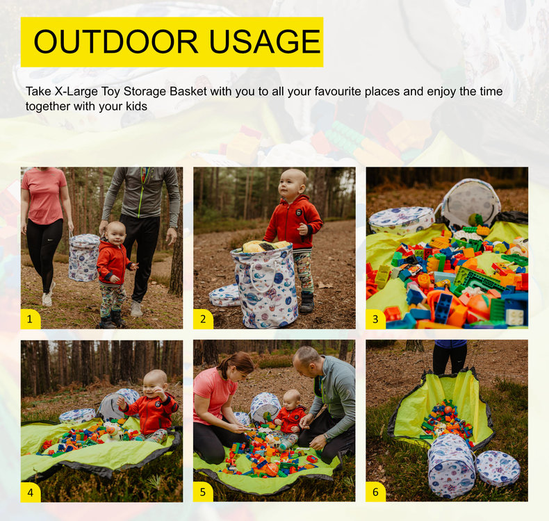 Outdoor usage of our toy storage basket