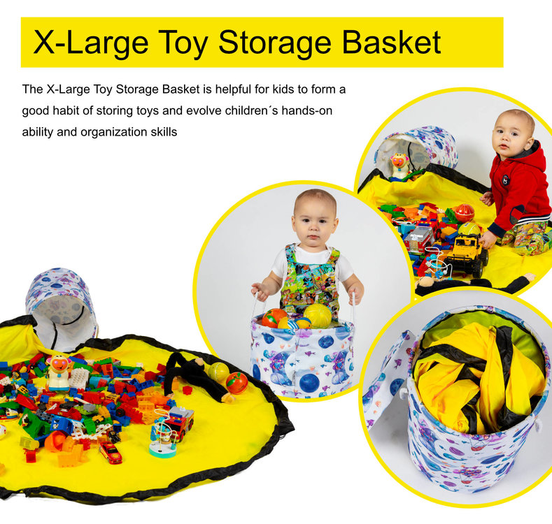 X-Large toy storage basket with playmat
