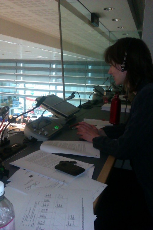 Simultaneous interpreting at a conference